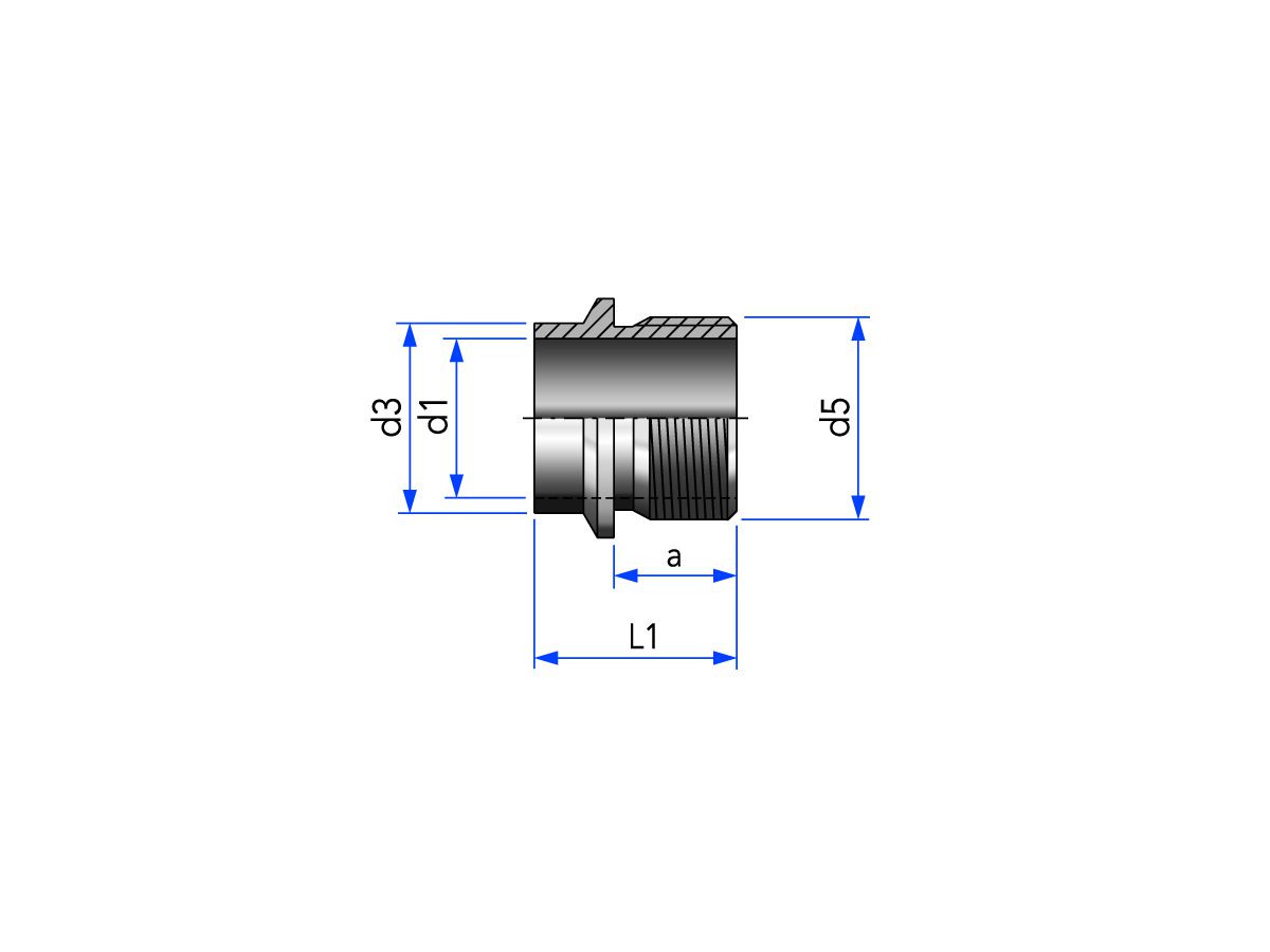 S-Nippel, für Rohr DIN11850