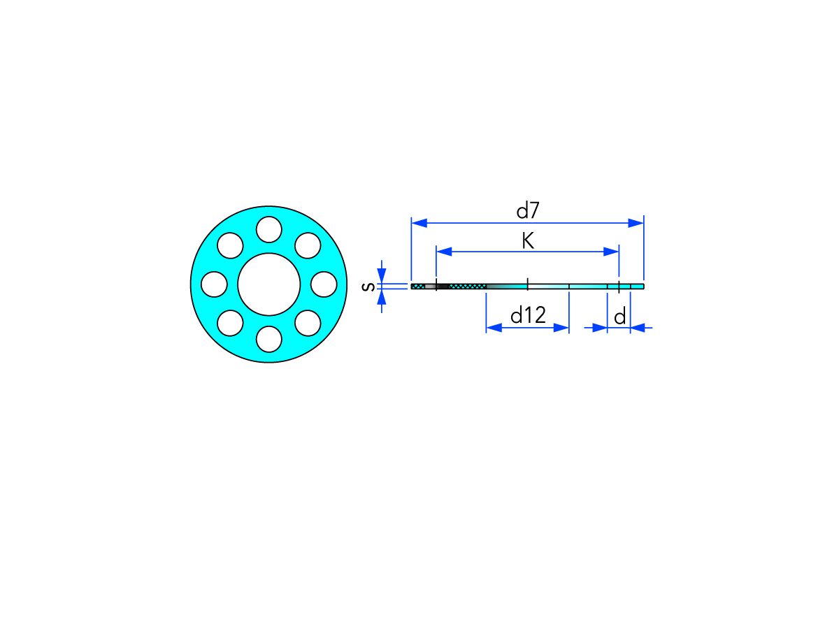 Joint plat pour bride PN10, pour No.2069