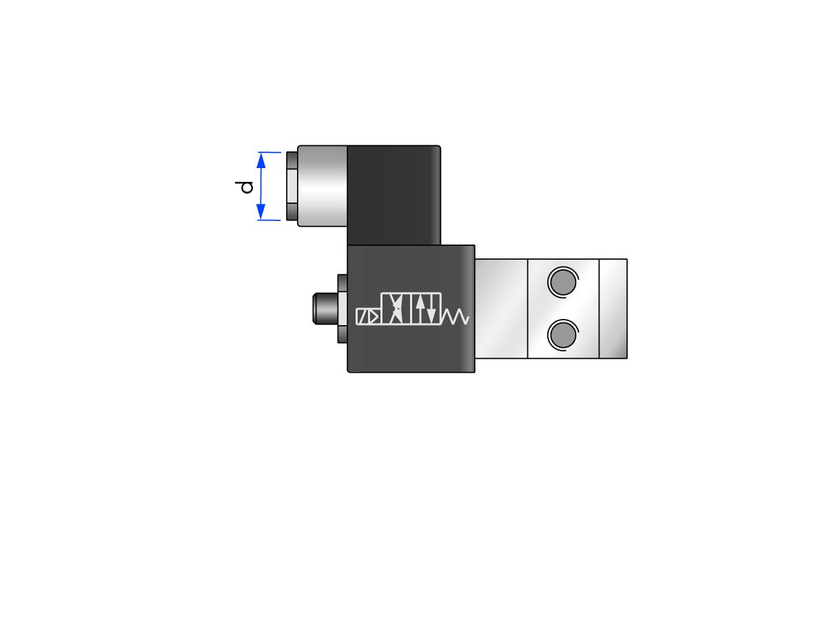Vanne eléctropneumatique à 4/2 voies, pour cylindre à double effet