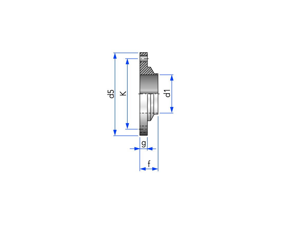 Bride sans nute pour tubes DIN 11850