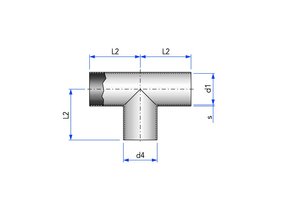 T-Stück S-S-S für Zollrohr