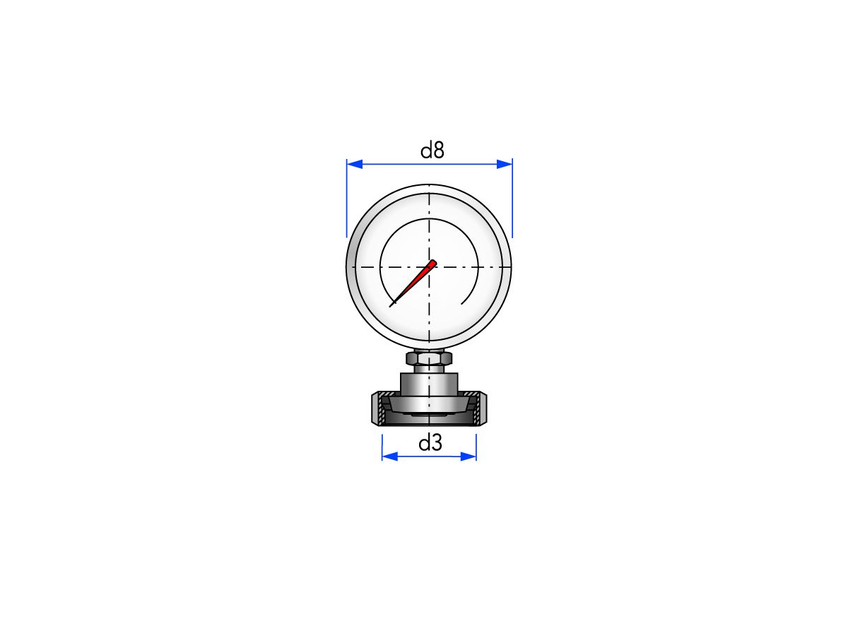 Manomètre à diaphragme connexion K/M