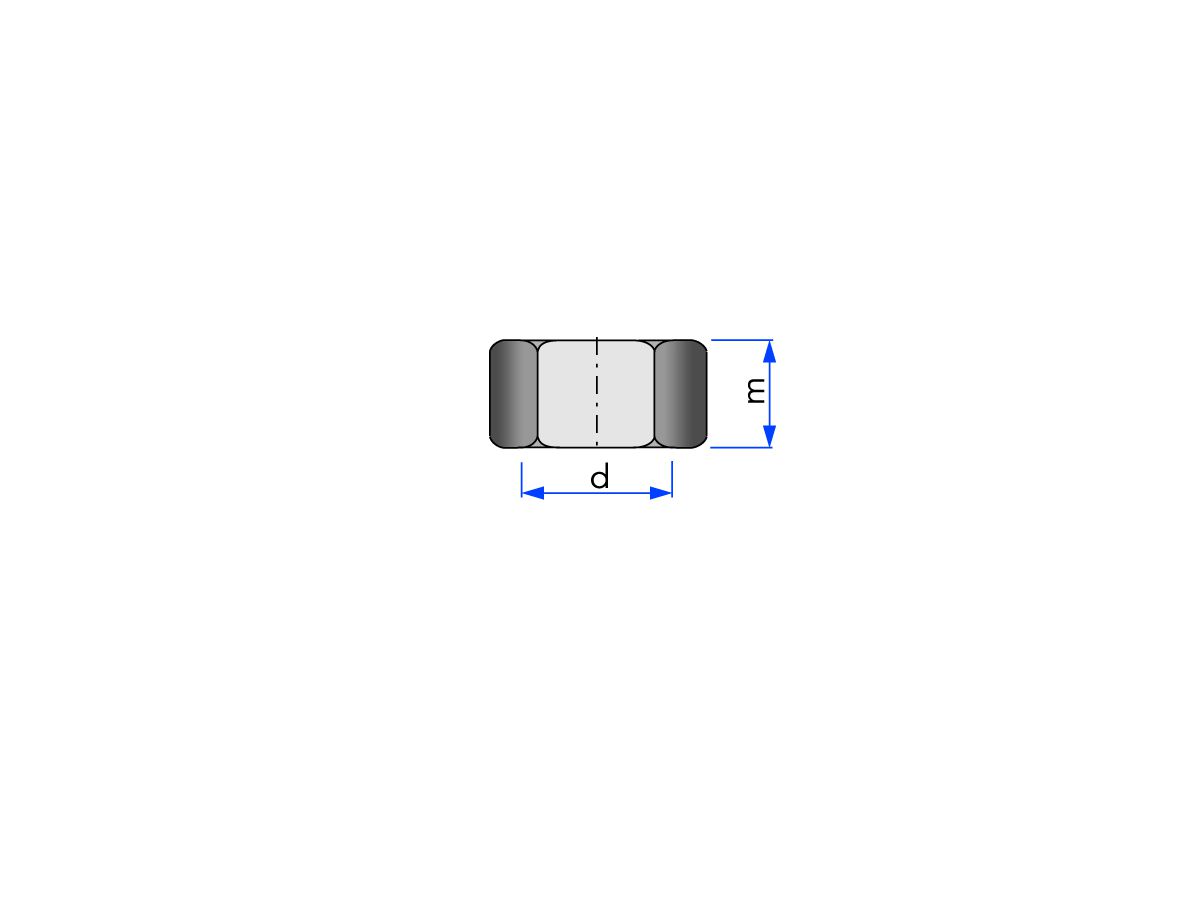 Écrou hexagonal, DIN934, A2