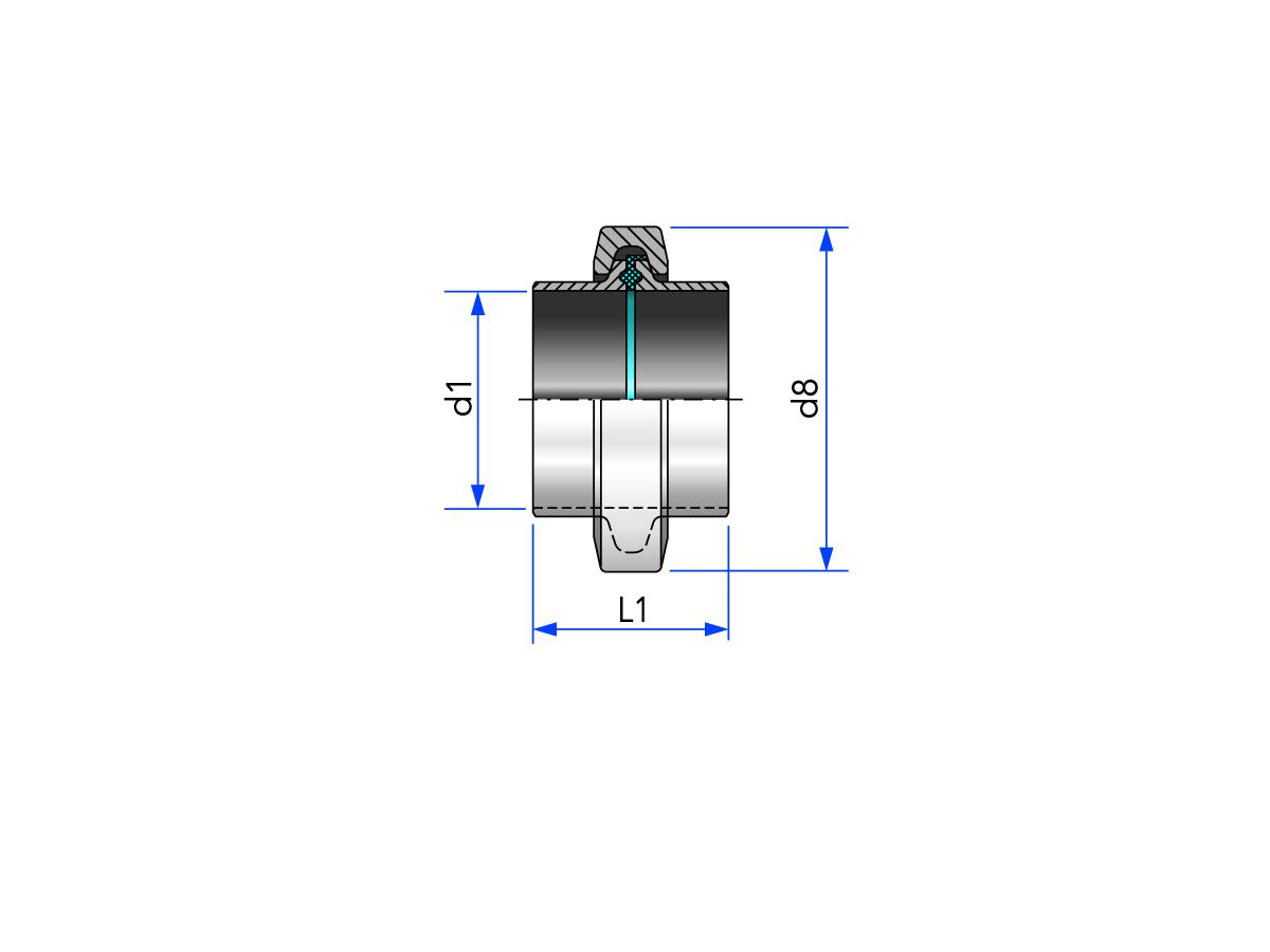 Raccord union clamp S, complet, DIN 32676 avec joint d'étanchéité EPDM