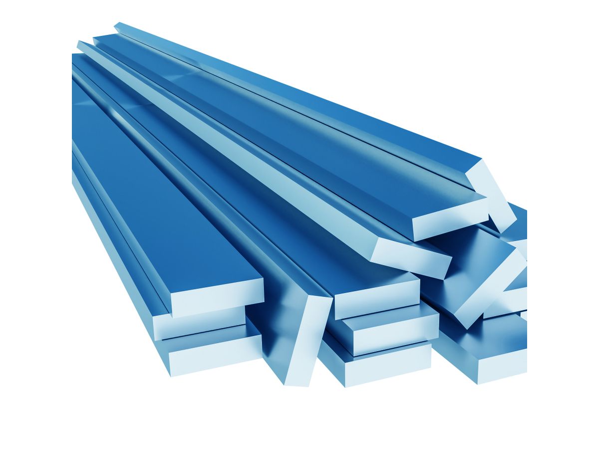 Acier méplat 1.4301, selon EN 10088-3, - 10.00 x 5.00 x 3'000.00 mm