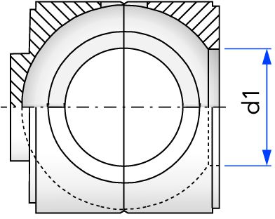 PTFE-Vollauskleidung für Dreiwegekugelhahn