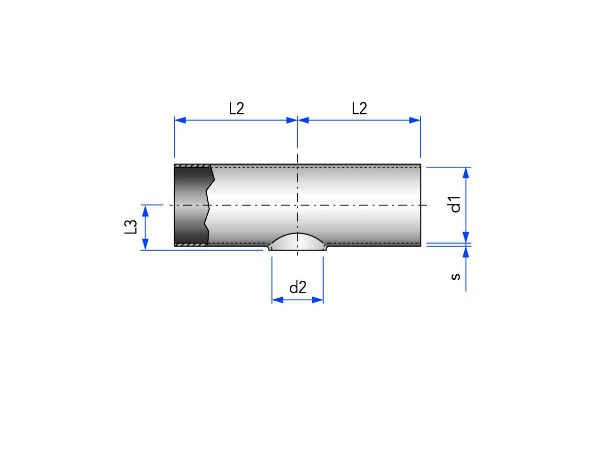 Reduzier T-Stück S-S-S, kurz, DIN 11852, Reihe 2