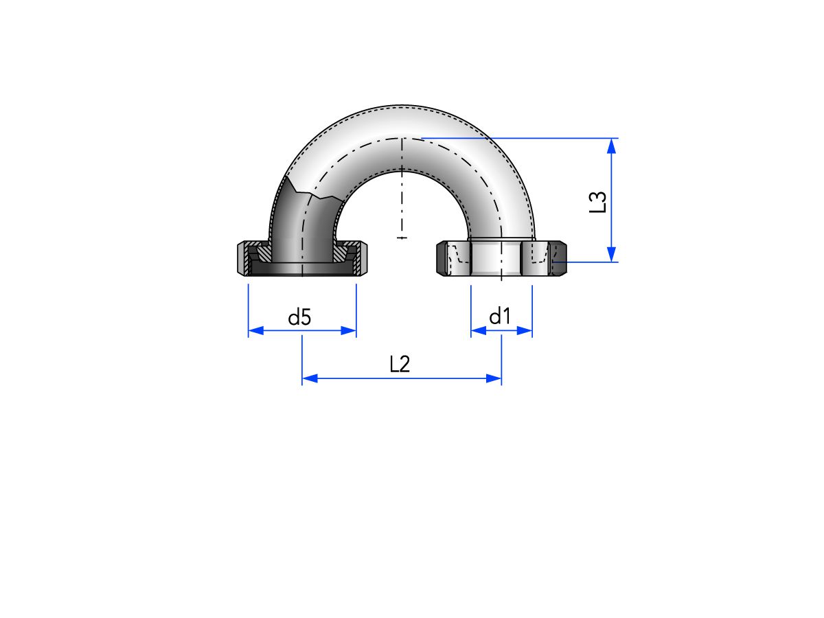 Coude K/M-K/M, 180°