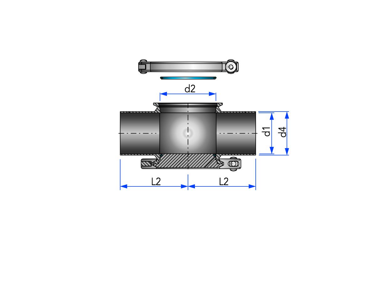 Module Inline avec couvercle aveugle, joint EPDM