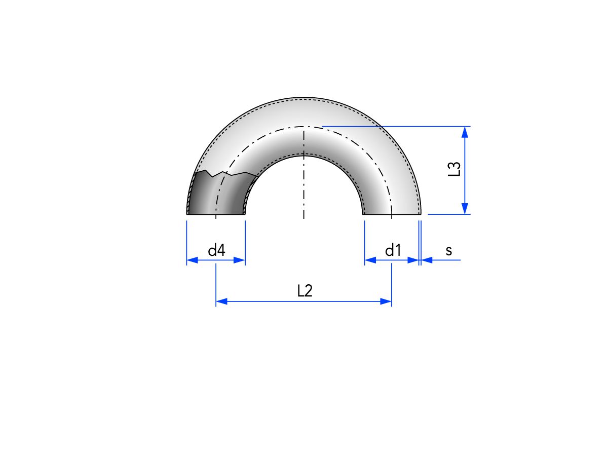 Coude S-S, 180°, DIN 11852, série 2