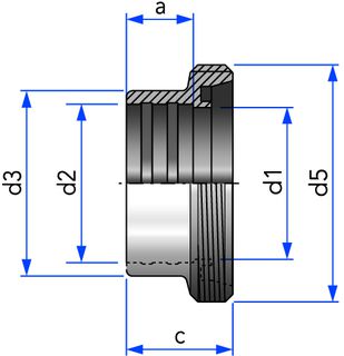 W-Raccord 3 pièces mat. DIN11851